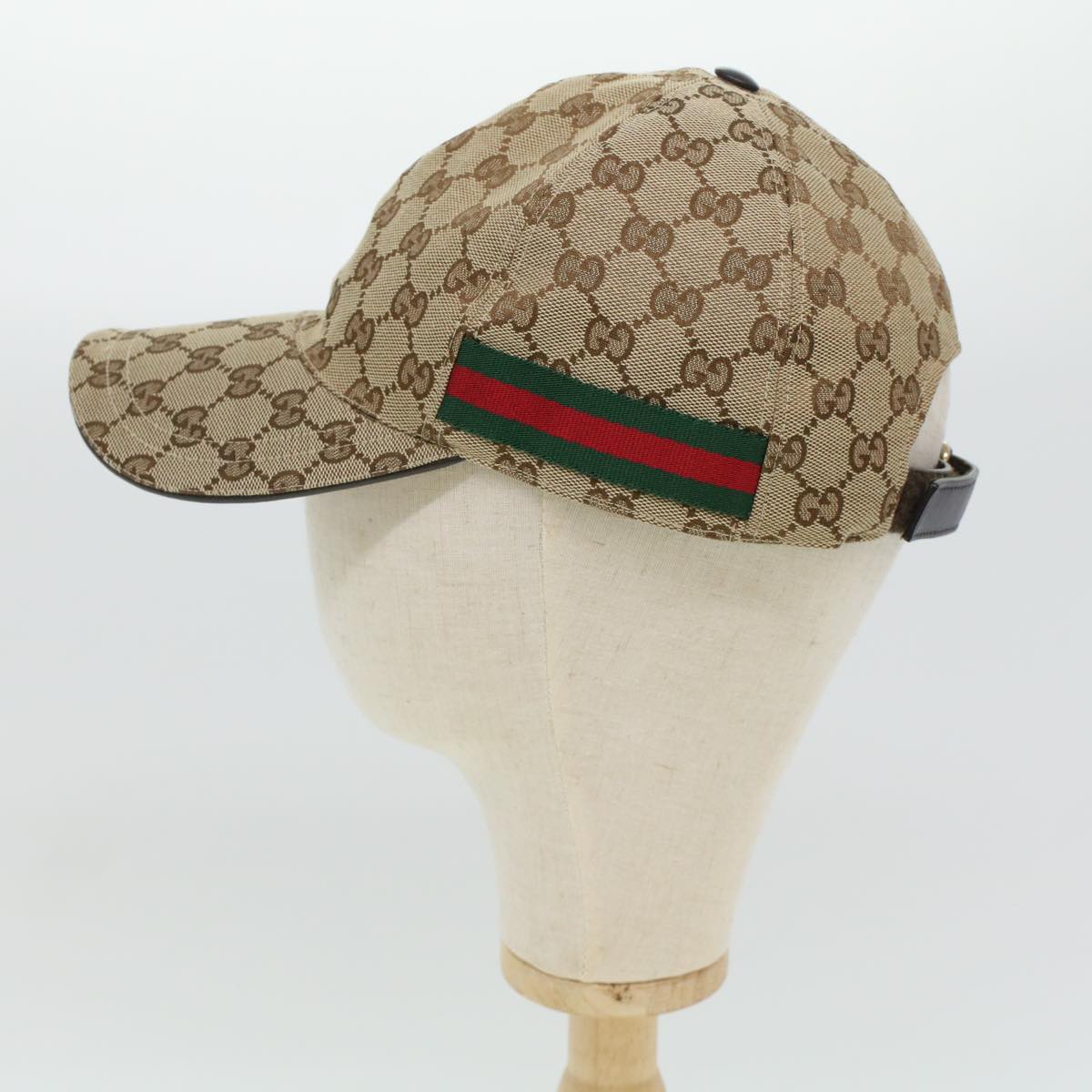 GUCCI GG Canvas Web Sherry Line Cap L Beige Red Green 200035 ki2942