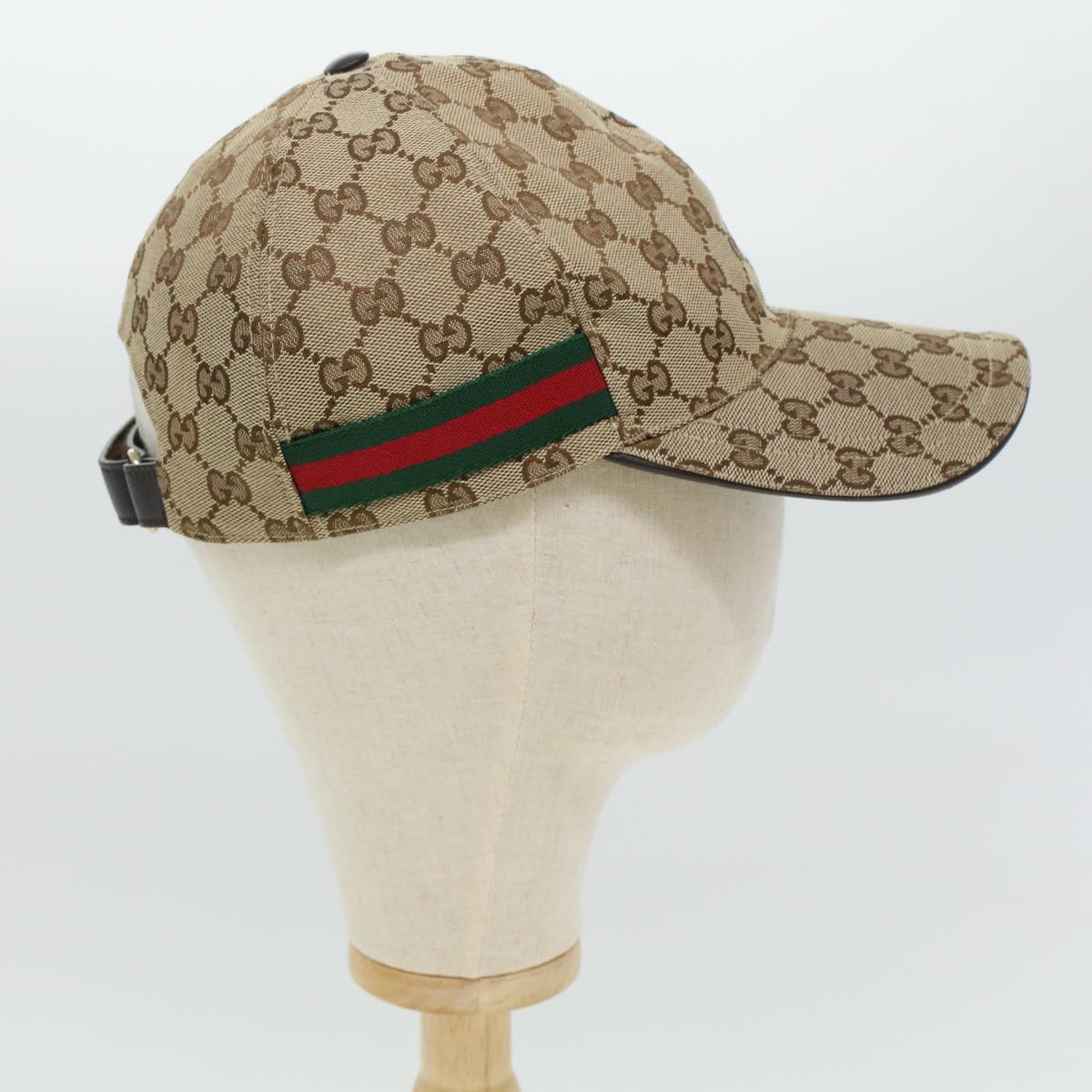 GUCCI GG Canvas Web Sherry Line Cap L Beige Red Green 200035 ki2942