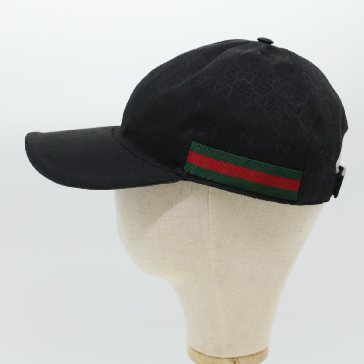 GUCCI GG Canvas Web Sherry Line Cap L Black Red Green 200035 ki2943