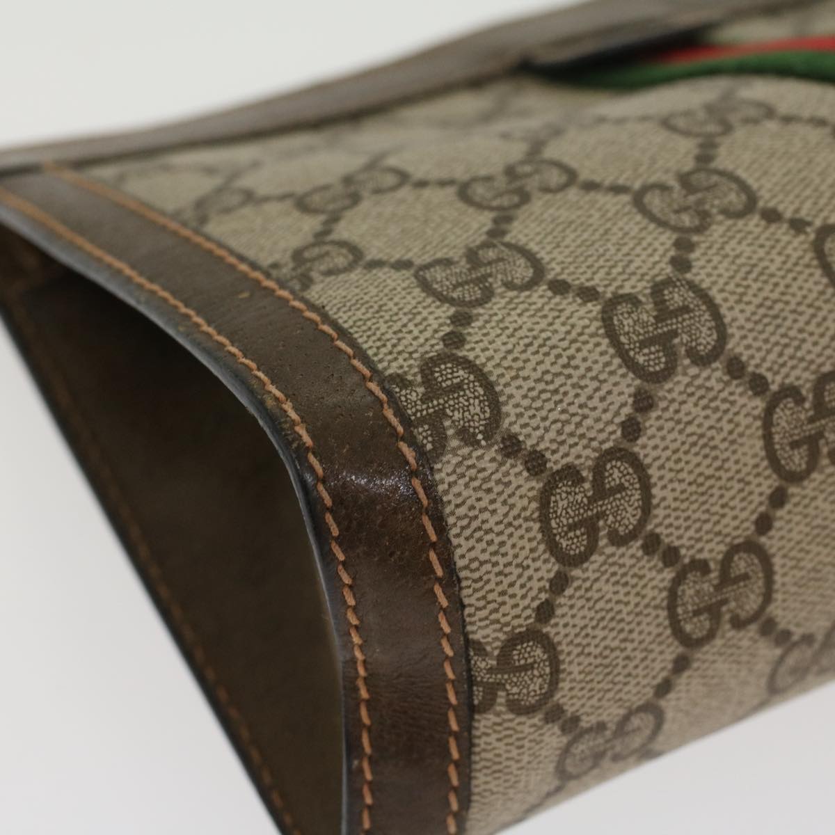 GUCCI GG Canvas Web Sherry Line Clutch Bag Beige Red Green 8901001 ki2945