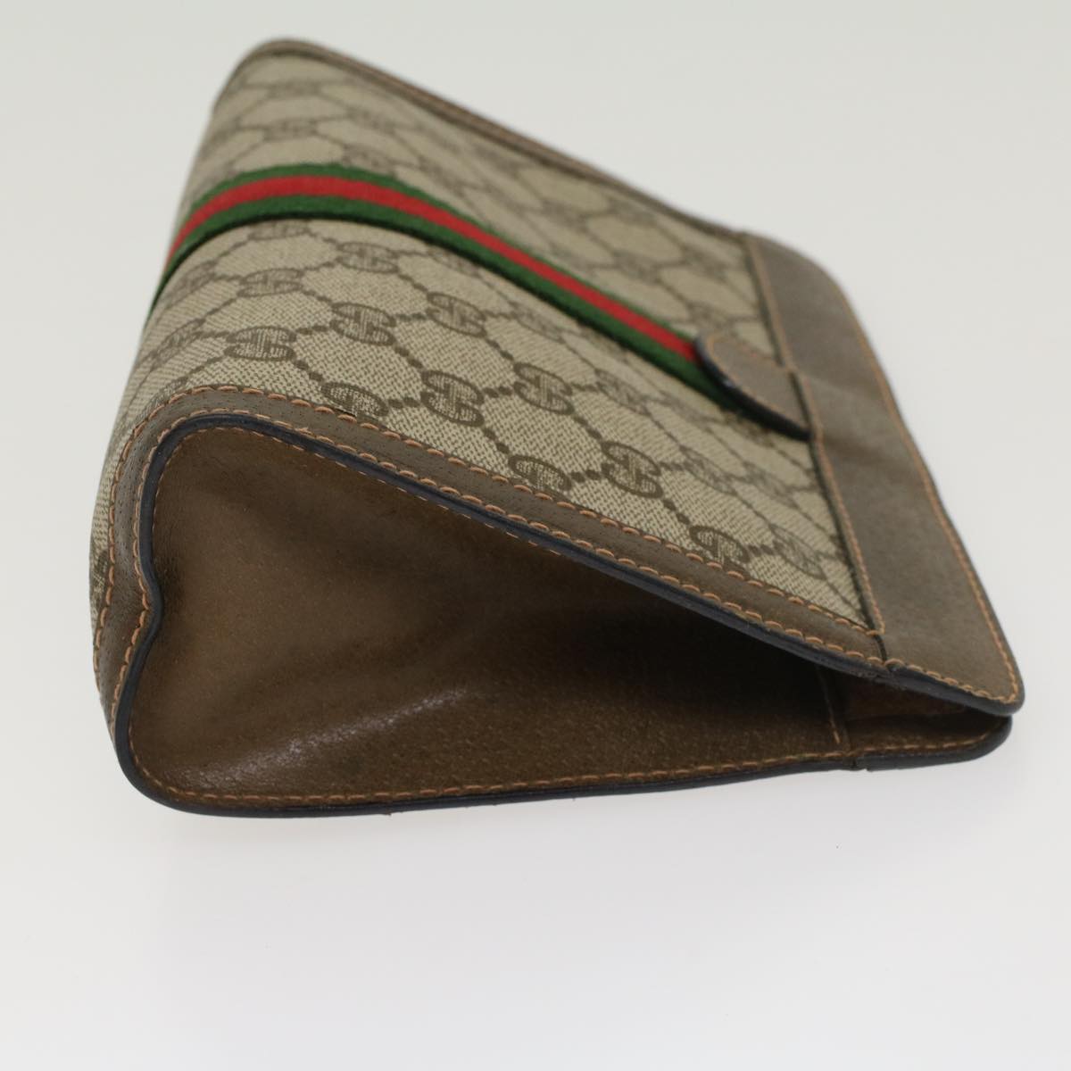 GUCCI GG Canvas Web Sherry Line Clutch Bag Beige Red Green 8901001 ki2945