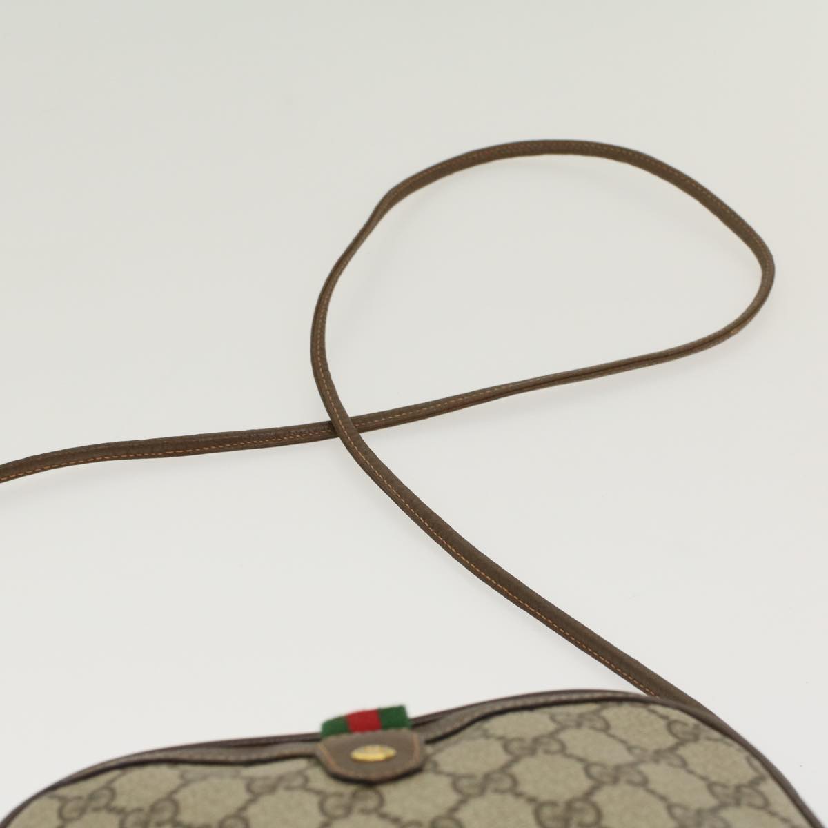 GUCCI GG Canvas Web Sherry Line Shoulder Bag Beige Red 8902066 ki2953