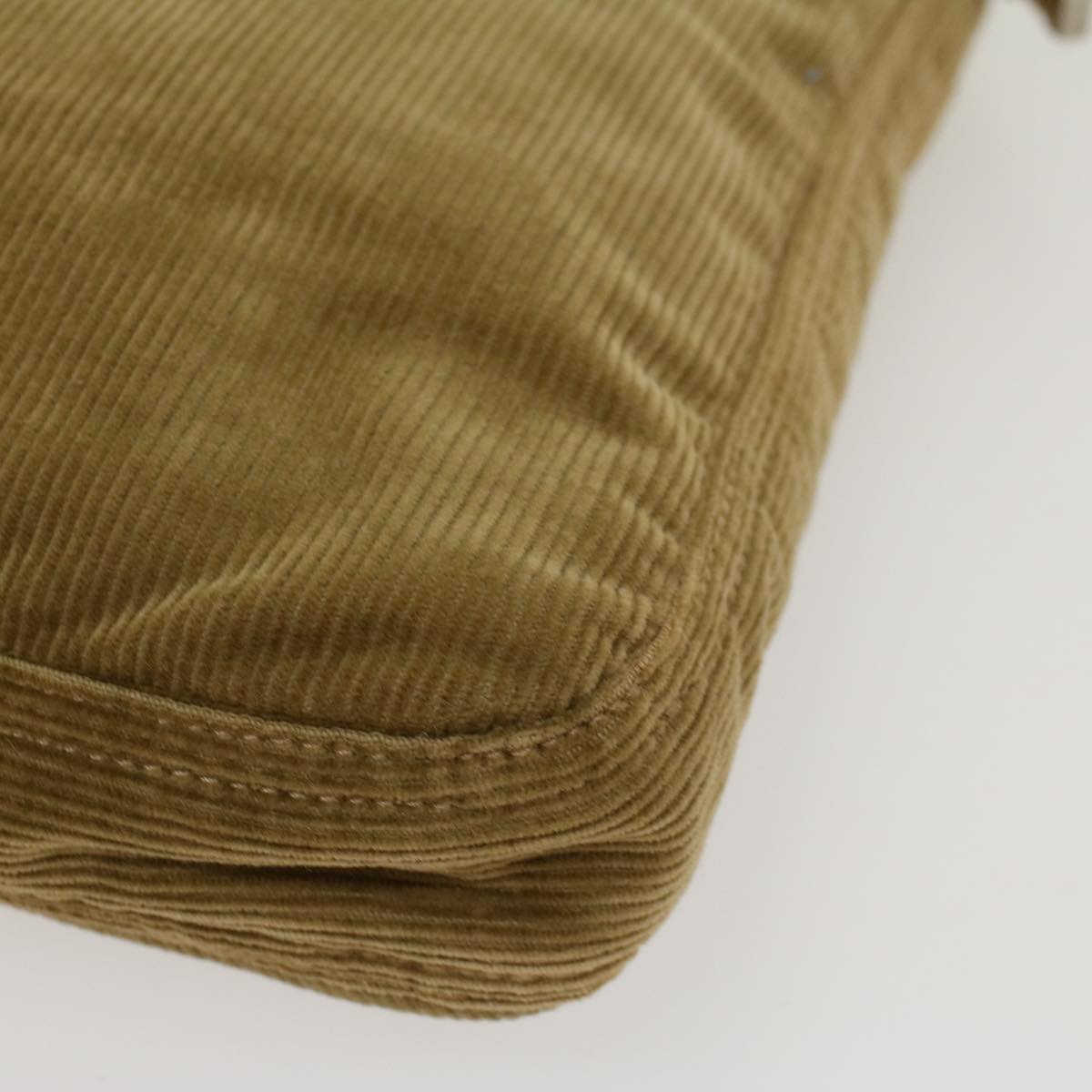 FENDI Mamma Baguette Shoulder Bag Corduroy Khaki ki2956