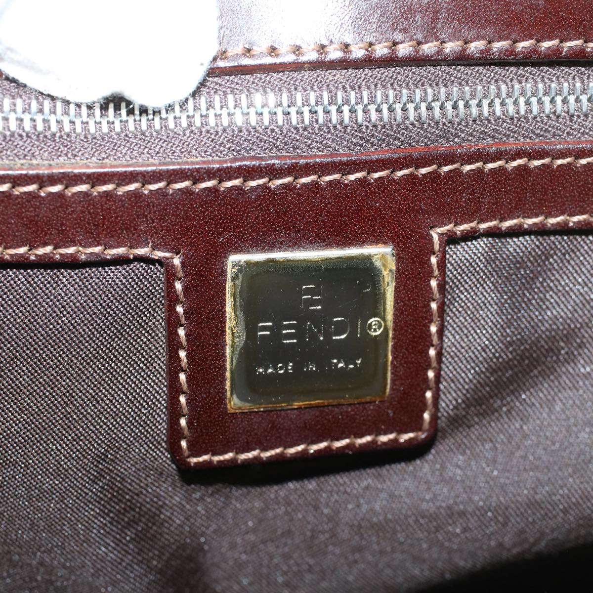 FENDI Mamma Baguette Shoulder Bag Corduroy Khaki ki2956