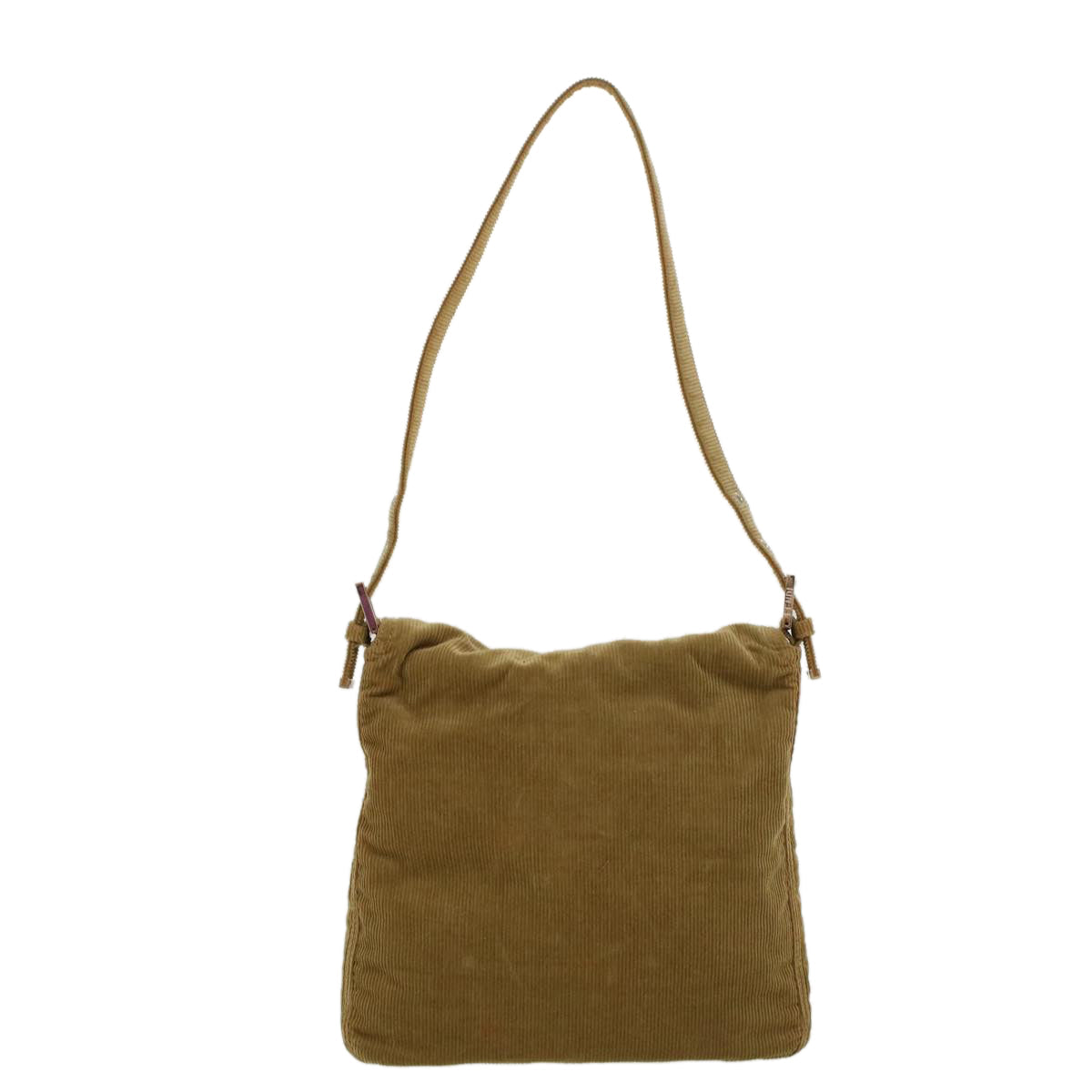 FENDI Mamma Baguette Shoulder Bag Corduroy Khaki ki2956