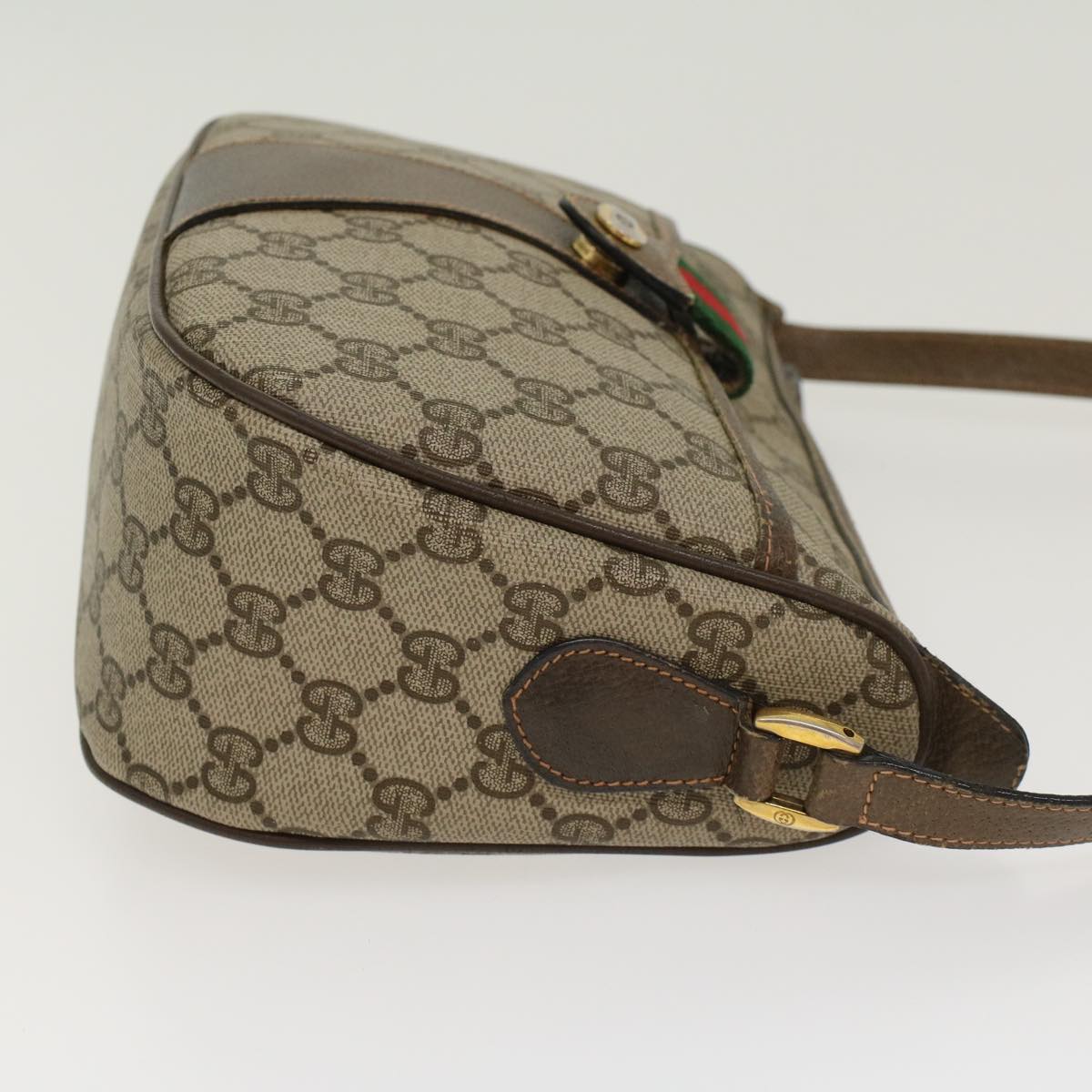 GUCCI GG Canvas Web Sherry Line Shoulder Bag Beige Red 89.02.032 ki2976