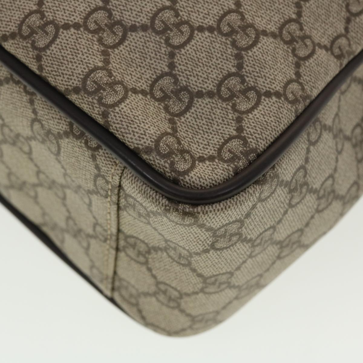 GUCCI GG Canvas Business Bag PVC Leather Beige Dark Brown 145846 ki2995
