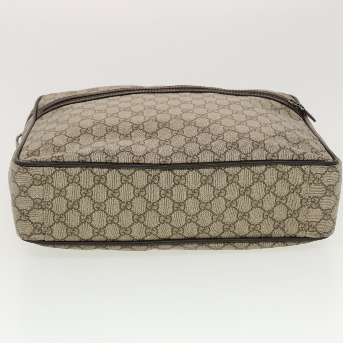 GUCCI GG Canvas Business Bag PVC Leather Beige Dark Brown 145846 ki2995
