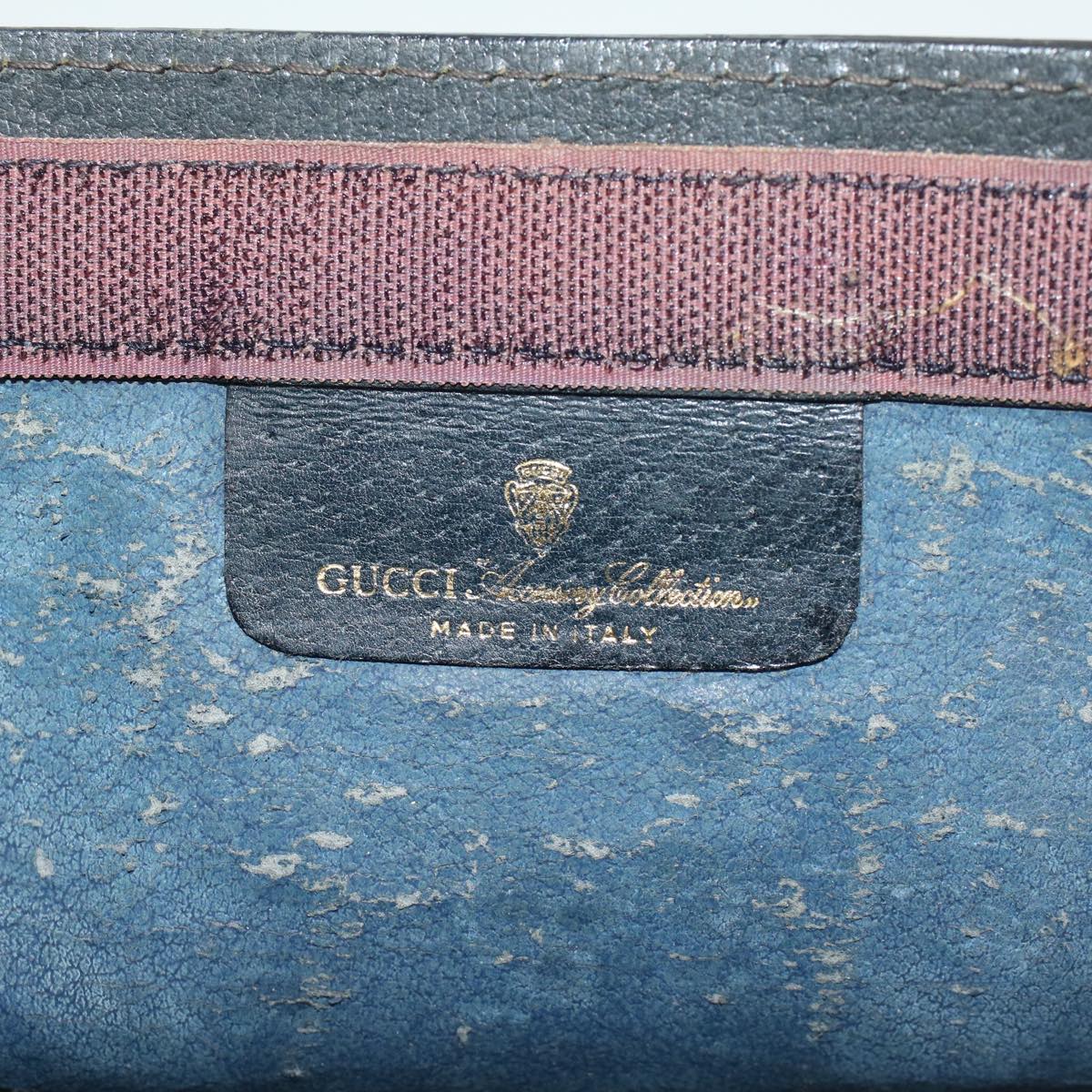 GUCCI GG Canvas Sherry Line Clutch Bag Gray Red Navy 64.014.2125.28 ki3048