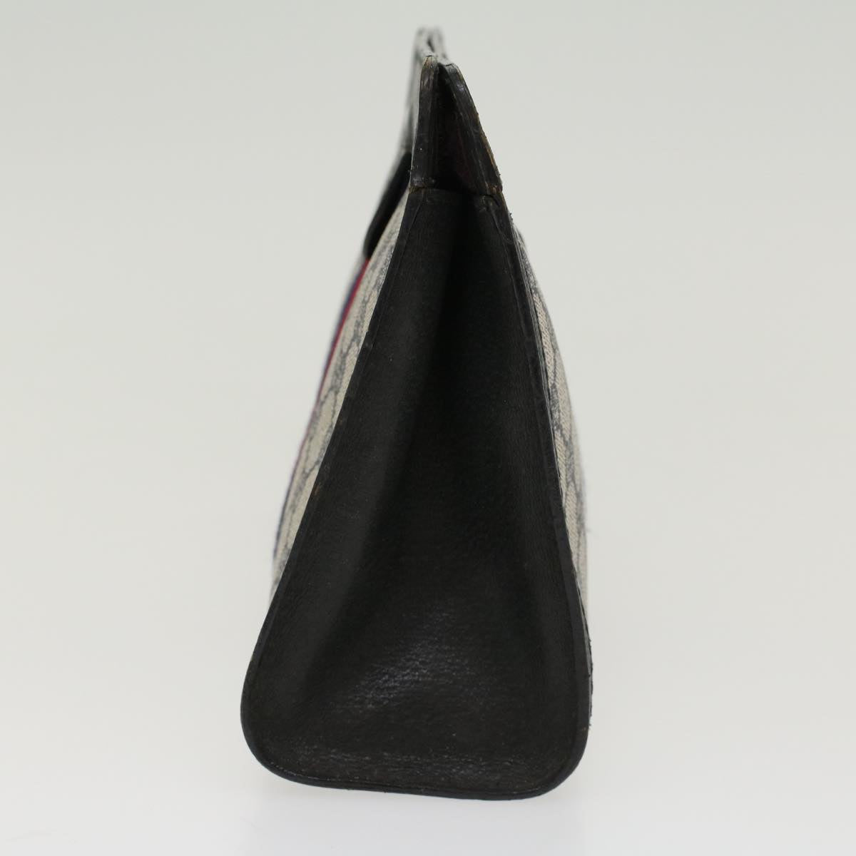 GUCCI GG Canvas Sherry Line Clutch Bag Gray Red Navy 64.014.2125.28 ki3048