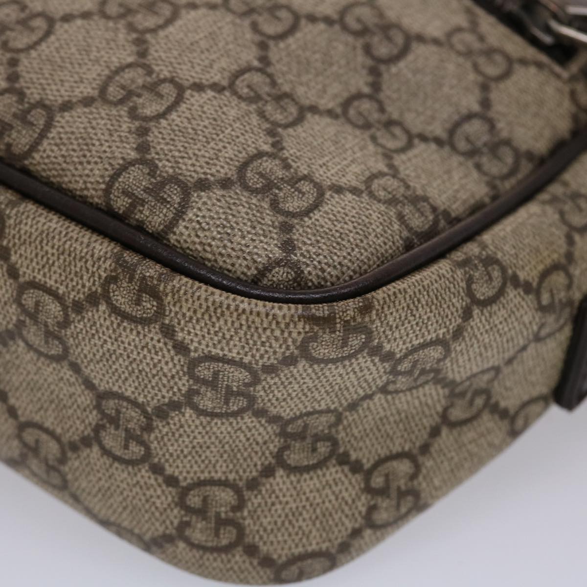 GUCCI GG Canvas Shoulder Bag PVC Leather Beige 114291 ki3060