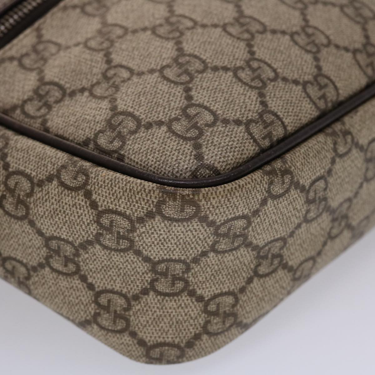 GUCCI GG Canvas Shoulder Bag PVC Leather Beige 114291 ki3060