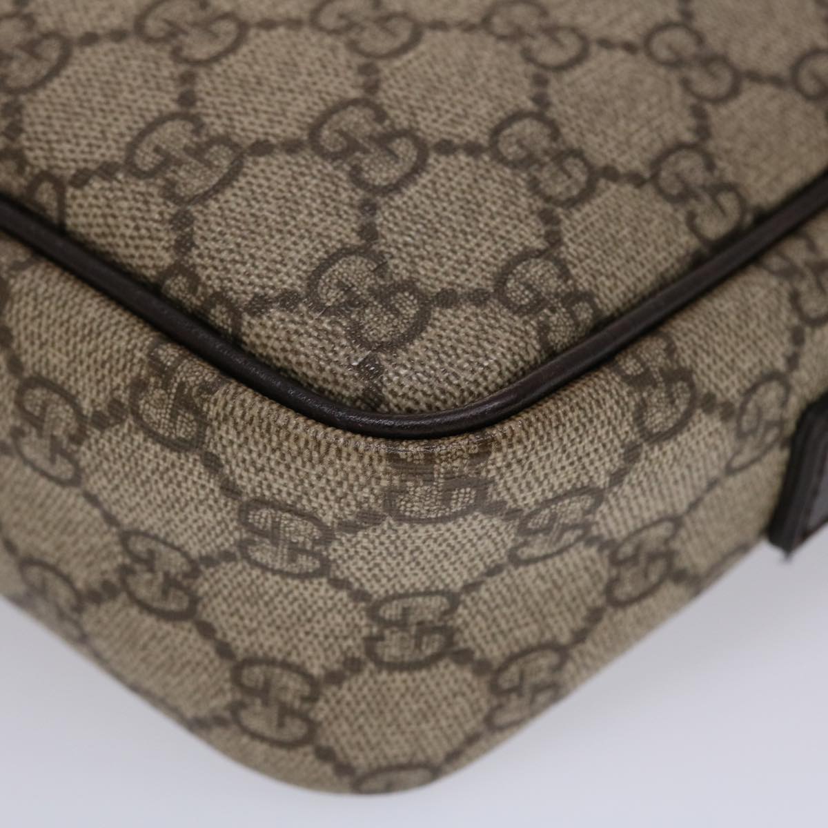 GUCCI GG Canvas Shoulder Bag PVC Leather Beige 114291 ki3060