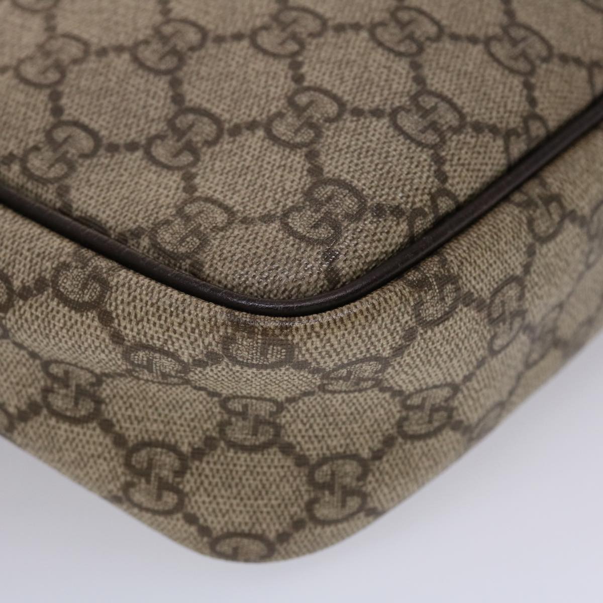 GUCCI GG Canvas Shoulder Bag PVC Leather Beige 114291 ki3060