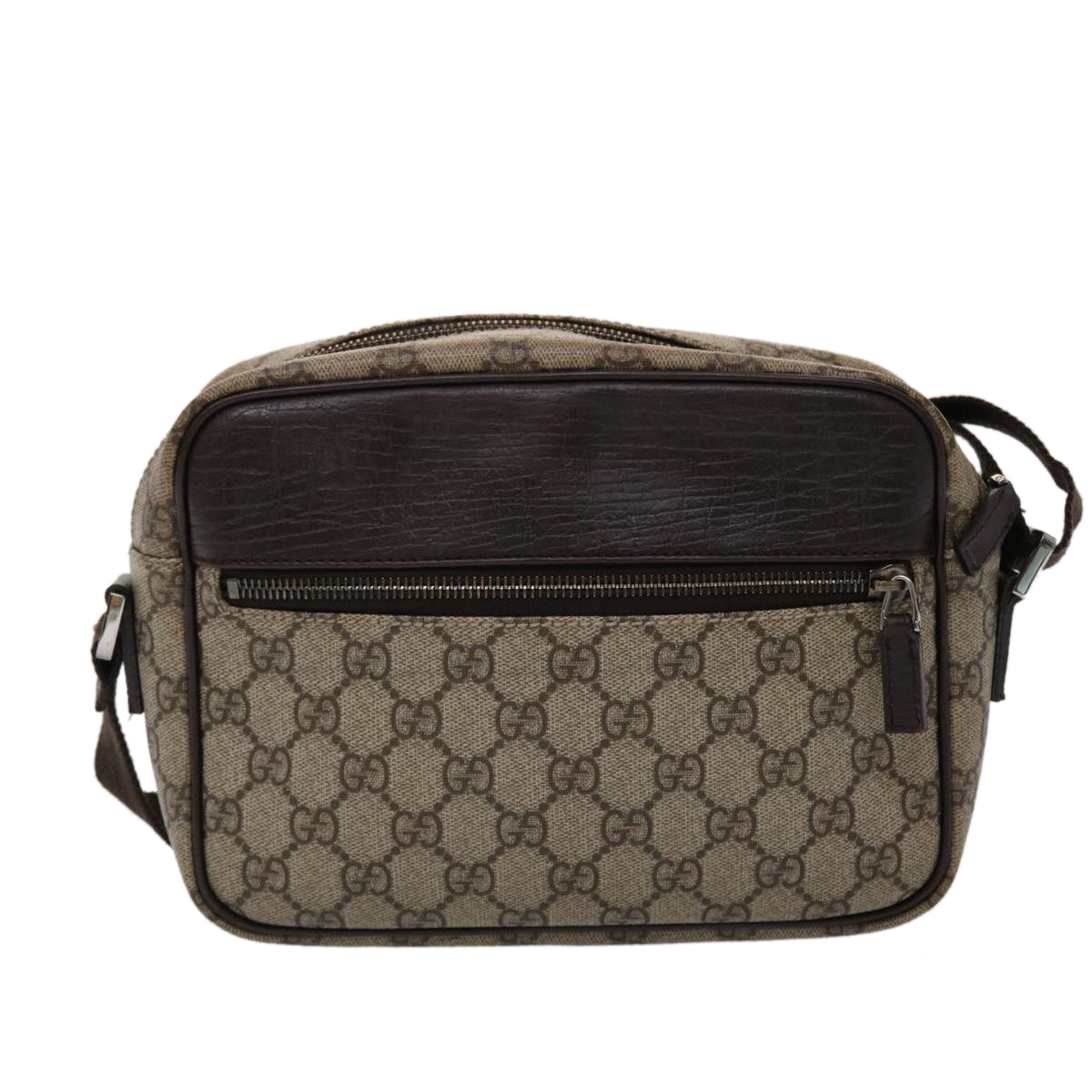 GUCCI GG Canvas Shoulder Bag PVC Leather Beige 114291 ki3060