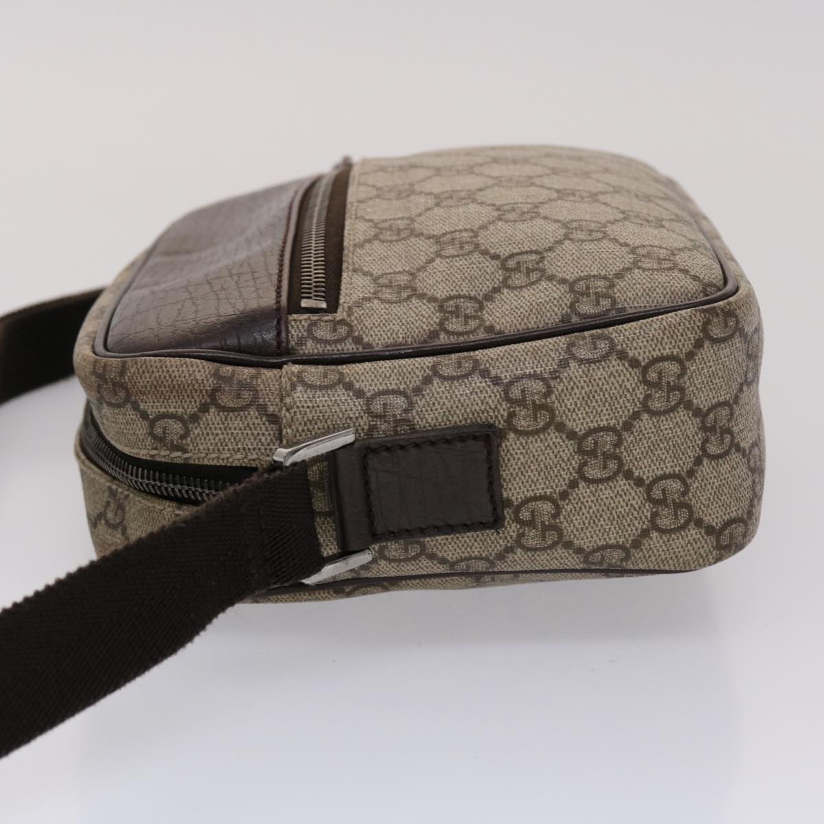 GUCCI GG Canvas Shoulder Bag PVC Leather Beige 114291 ki3060