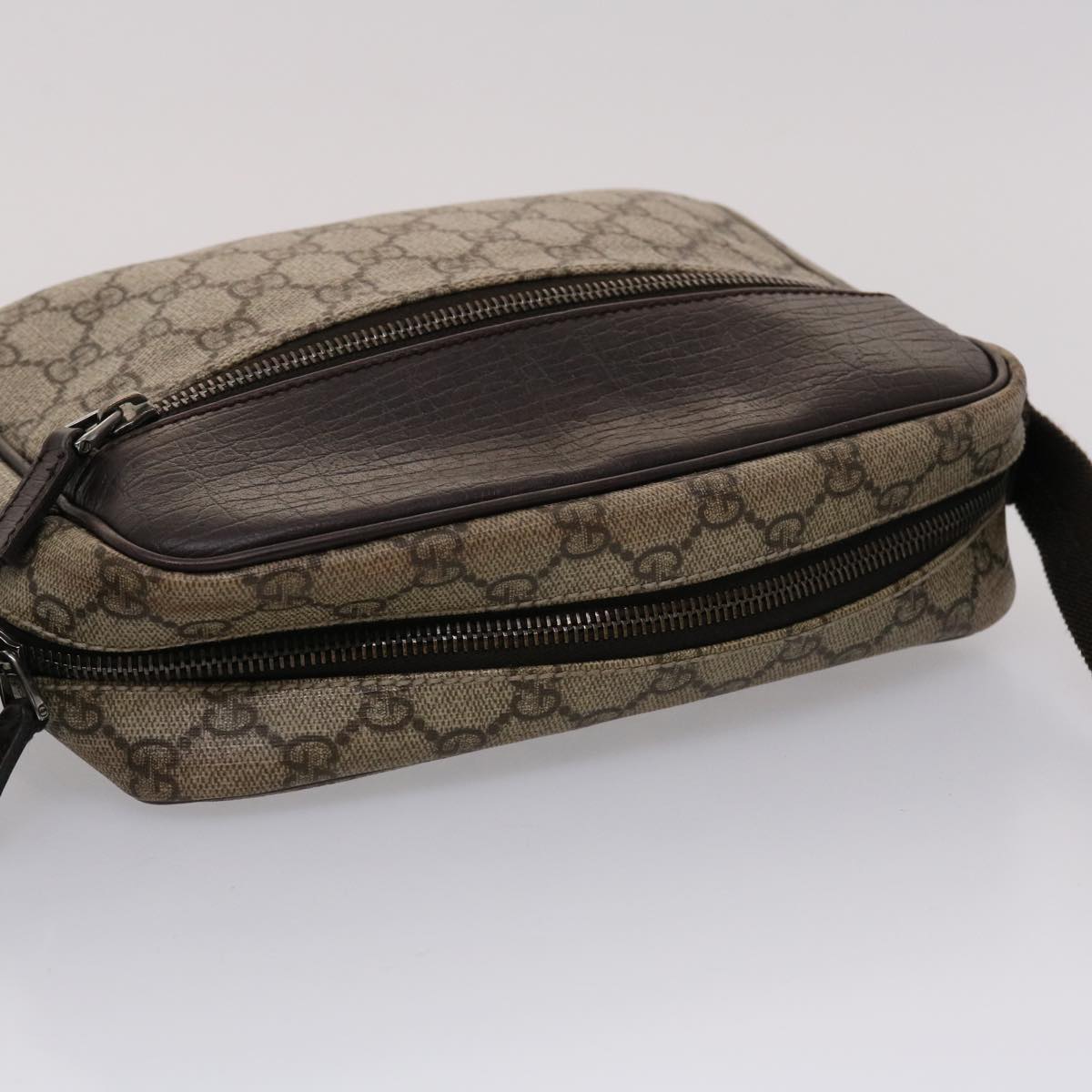 GUCCI GG Canvas Shoulder Bag PVC Leather Beige 114291 ki3060