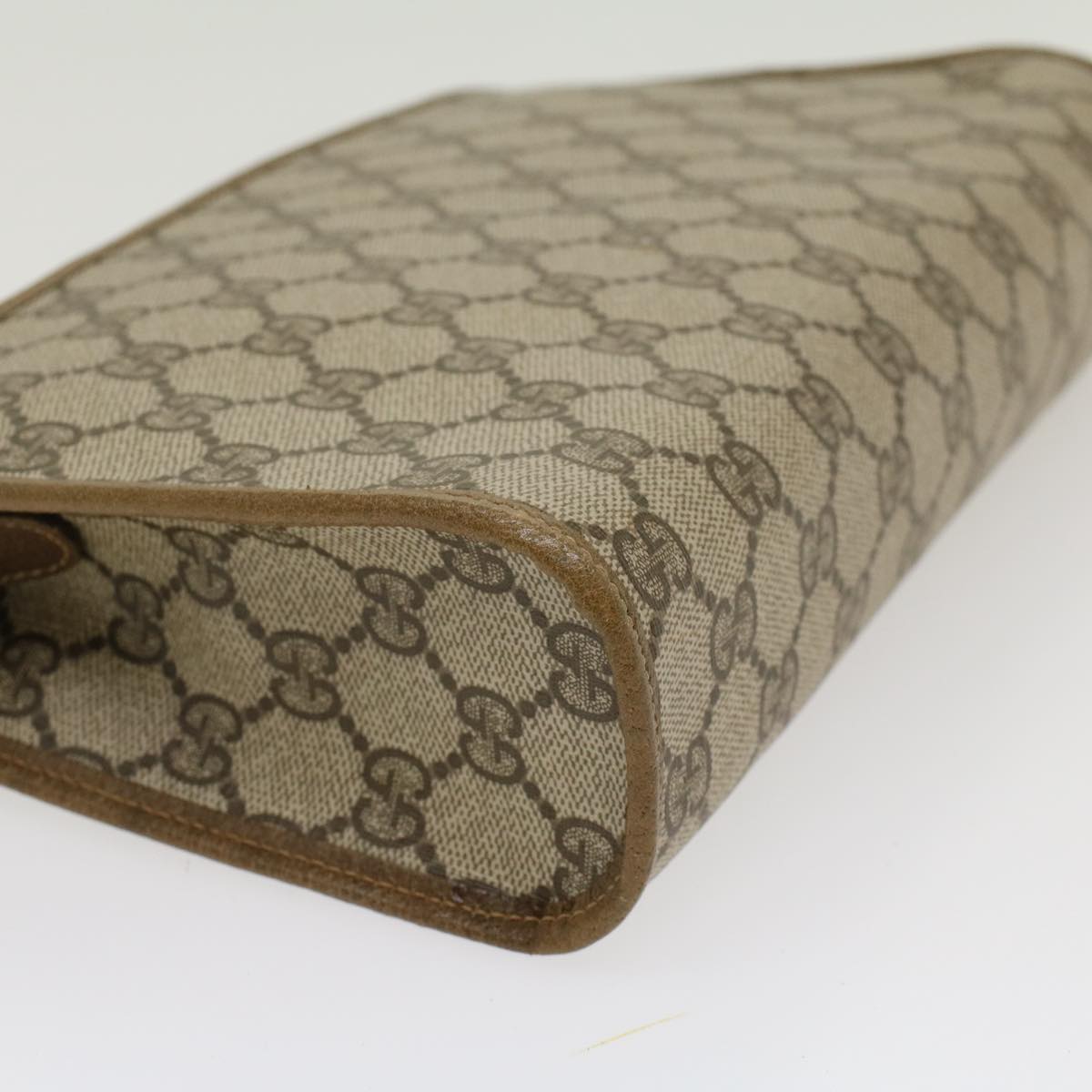 GUCCI GG Canvas Clutch Bag PVC Leather Beige 97.01.037 ki3062