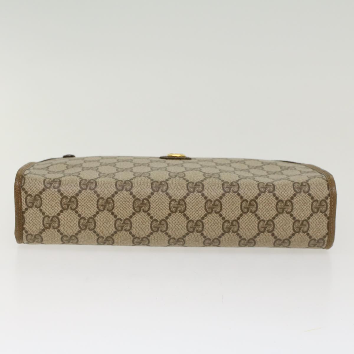 GUCCI GG Canvas Clutch Bag PVC Leather Beige 97.01.037 ki3062