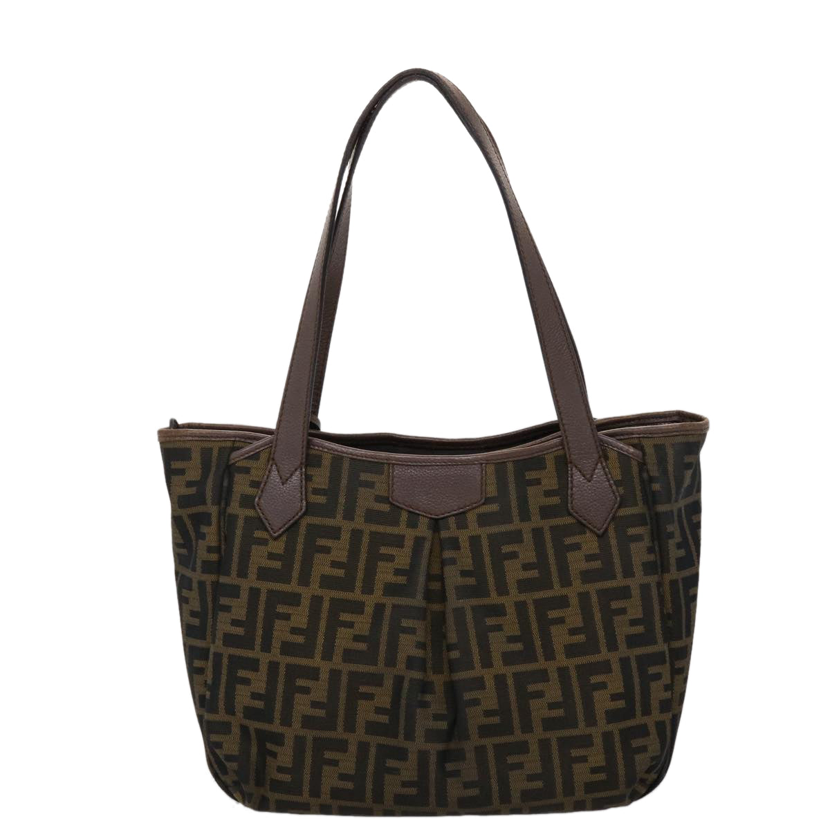 FENDI Zucca Canvas Tote Bag Black Brown ki3076