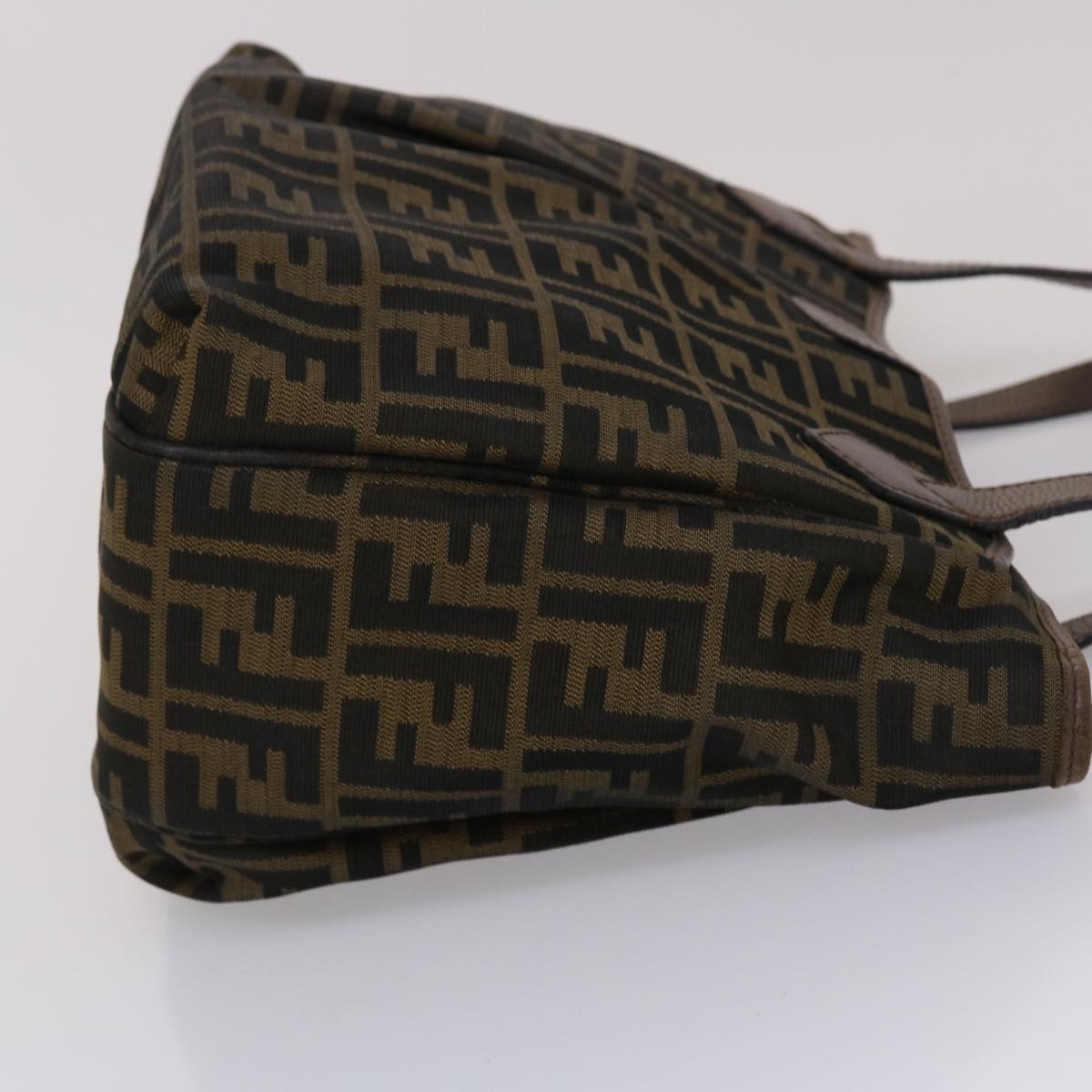 FENDI Zucca Canvas Tote Bag Black Brown ki3076