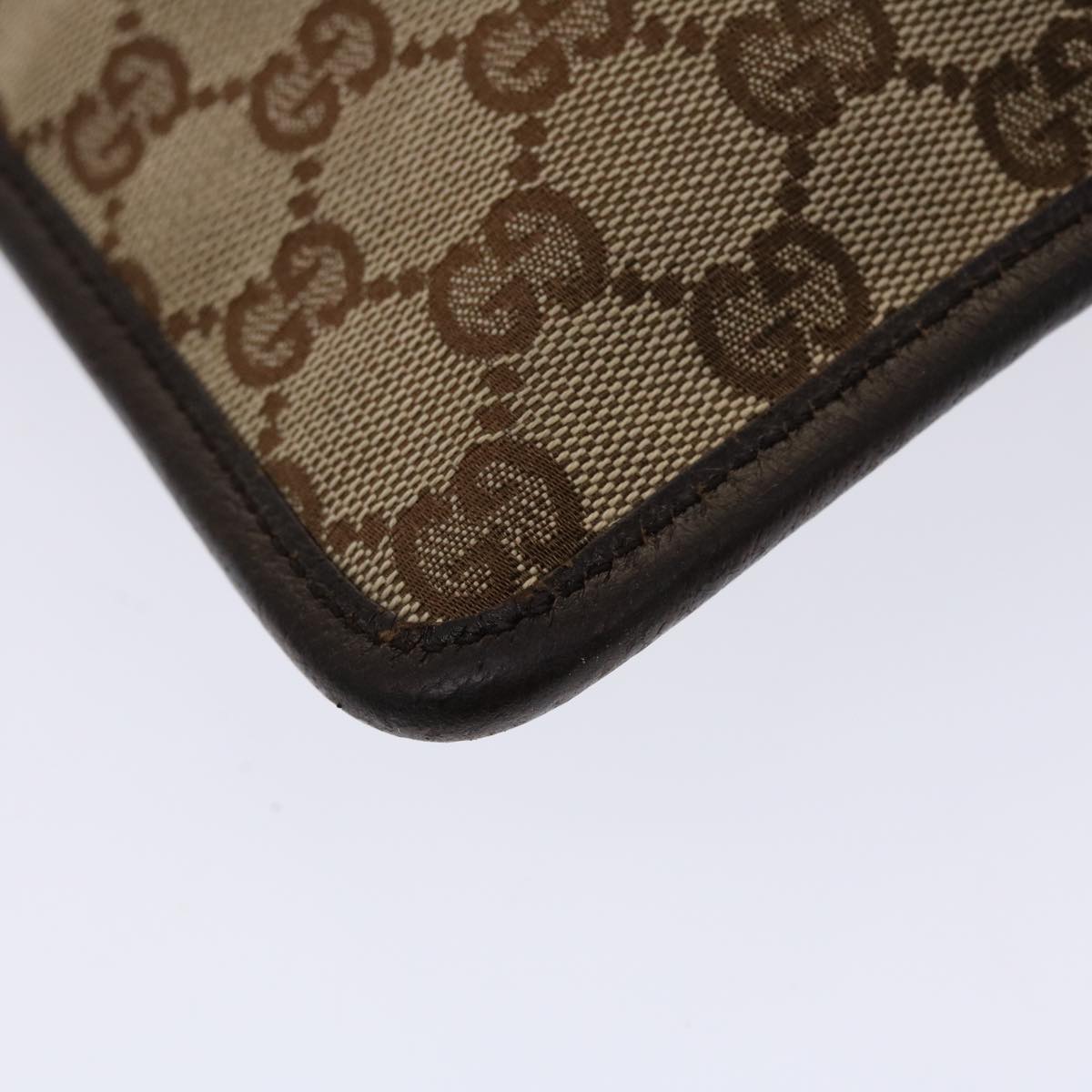 GUCCI GG Canvas Shoulder Bag Beige Dark Brown 27639 ki3103