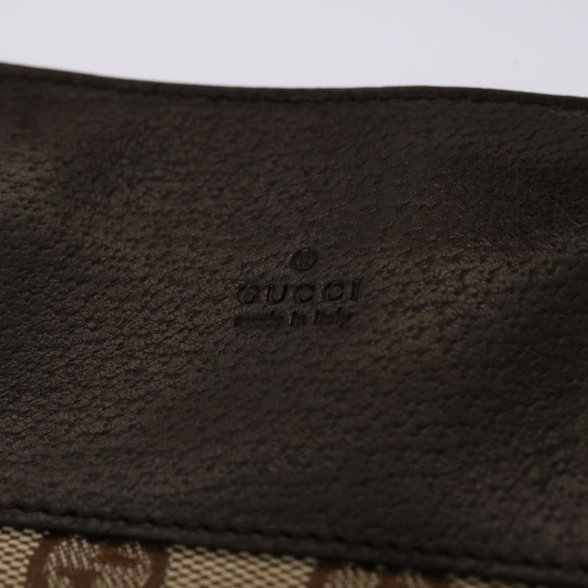 GUCCI GG Canvas Shoulder Bag Beige Dark Brown 27639 ki3103