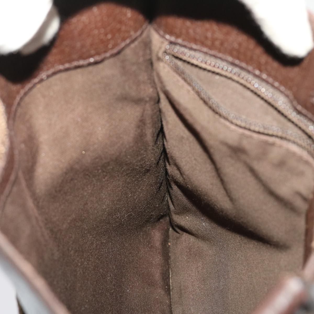 GUCCI GG Canvas Shoulder Bag Beige Dark Brown 27639 ki3103