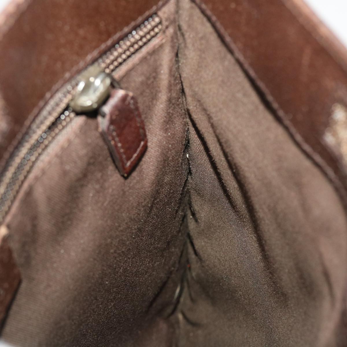 GUCCI GG Canvas Shoulder Bag Beige Dark Brown 27639 ki3103