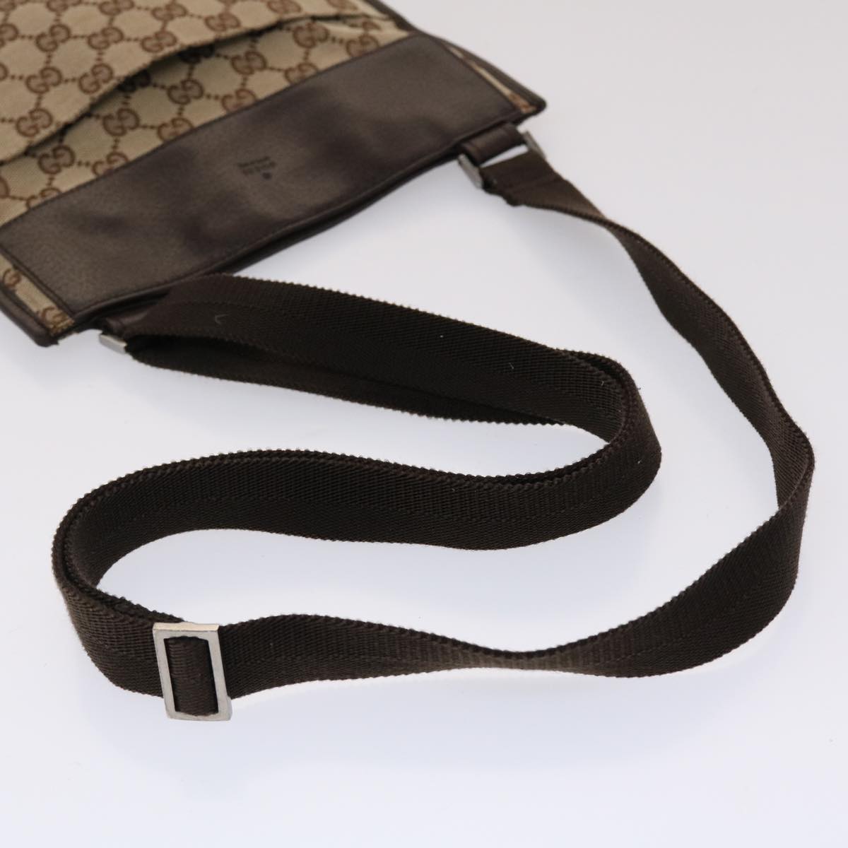 GUCCI GG Canvas Shoulder Bag Beige Dark Brown 27639 ki3103