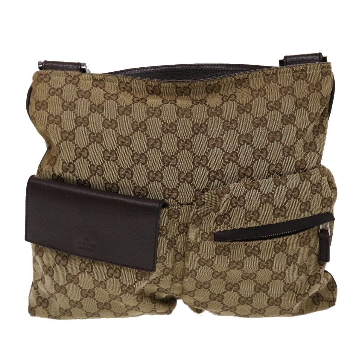 GUCCI GG Canvas Web Sherry Line Shoulder Bag Beige Green Red 169982 ki3107