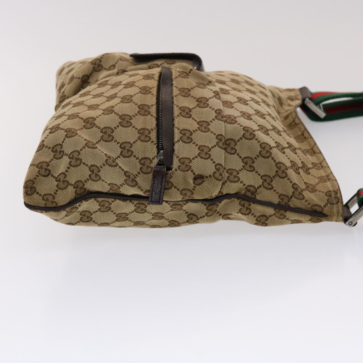 GUCCI GG Canvas Web Sherry Line Shoulder Bag Beige Green Red 169982 ki3107