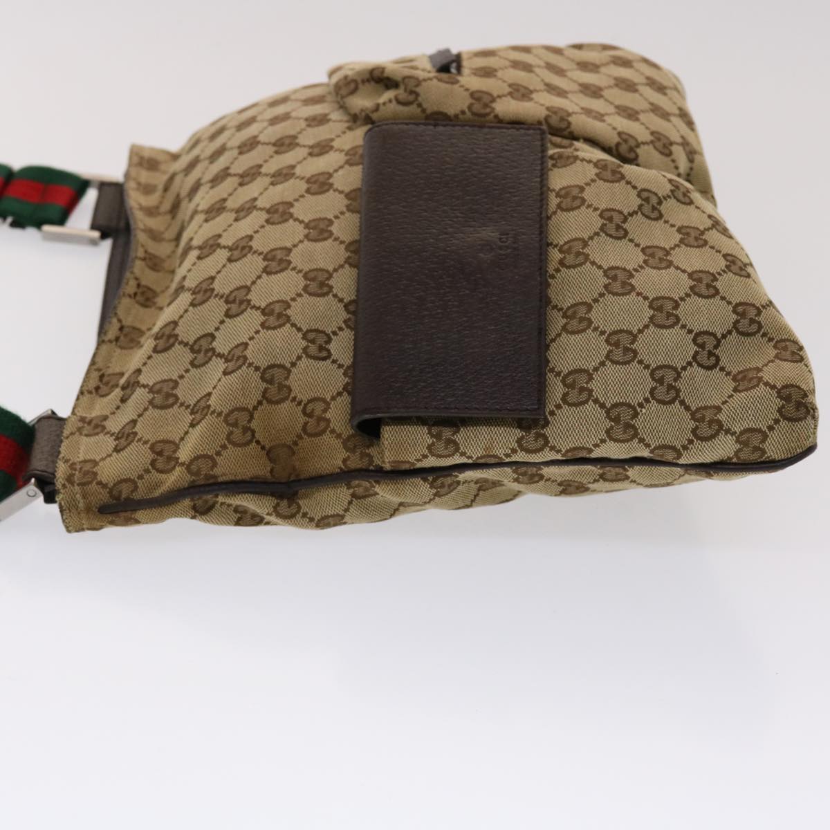 GUCCI GG Canvas Web Sherry Line Shoulder Bag Beige Green Red 169982 ki3107