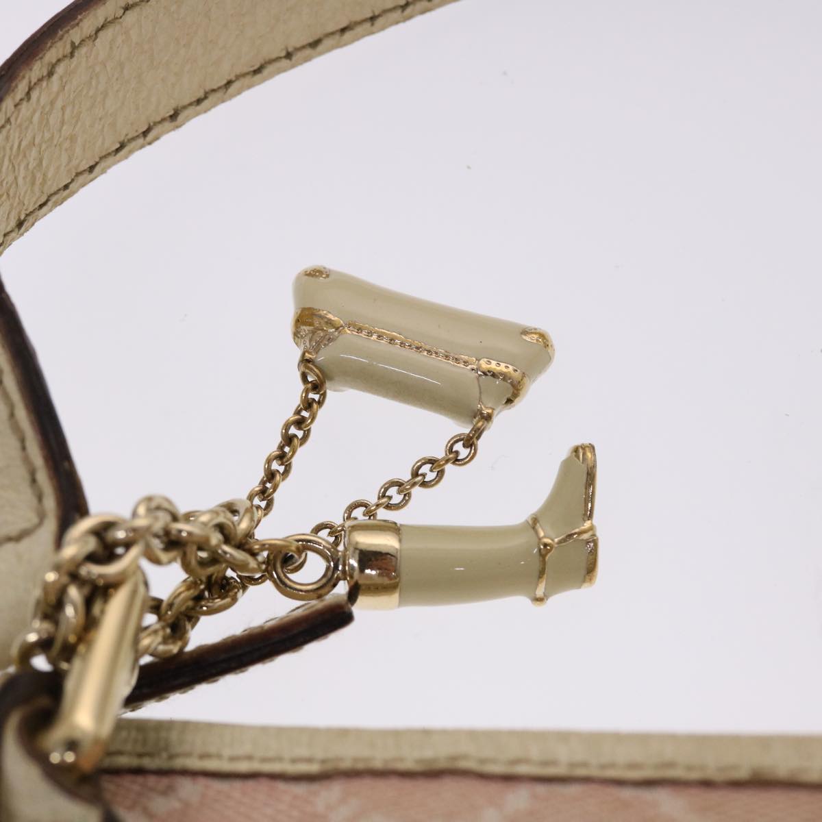 GUCCI GG Canvas Sherry Line Shoulder Bag Pink Khaki 144388 ki3108