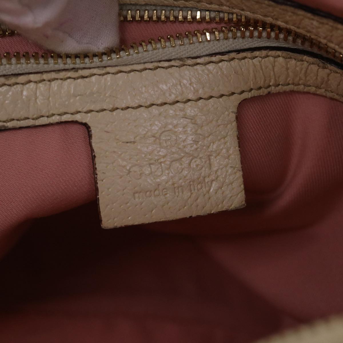 GUCCI GG Canvas Sherry Line Shoulder Bag Pink Khaki 144388 ki3108