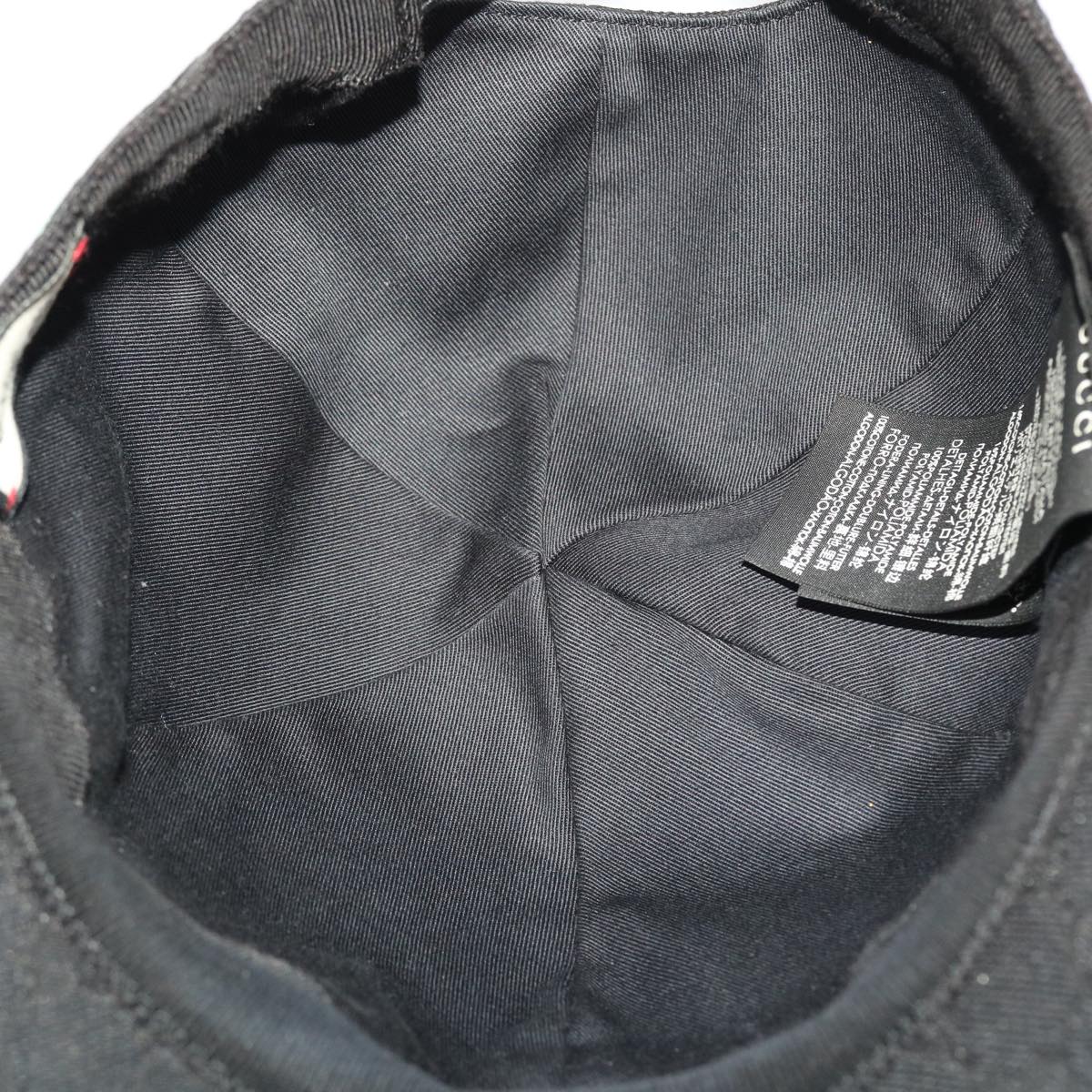 GUCCI GG Canvas Web Sherry Line Cap M 58 Black Green 200035 601564 ki3120