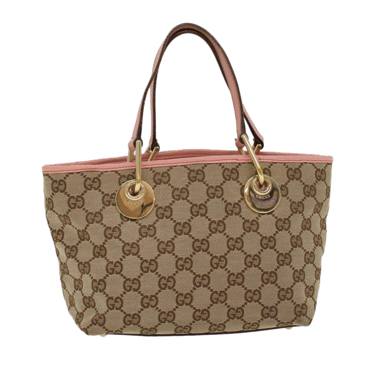 GUCCI GG Canvas Hand Bag Beige Pink 120844 ki3156