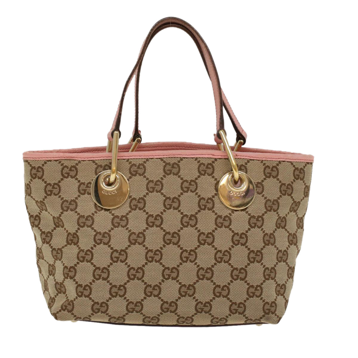GUCCI GG Canvas Hand Bag Beige Pink 120844 ki3156