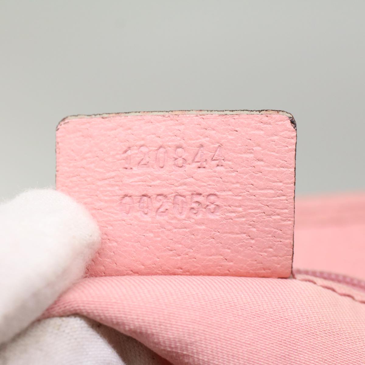 GUCCI GG Canvas Hand Bag Beige Pink 120844 ki3156