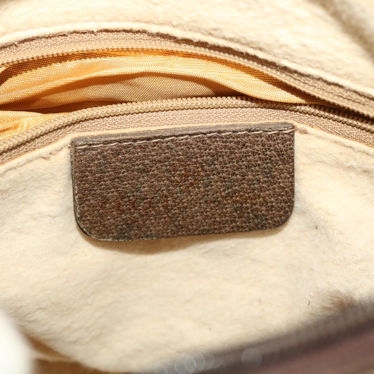 GUCCI GG Canvas Web Sherry Line Shoulder Bag PVC Leather Beige Green ki3157