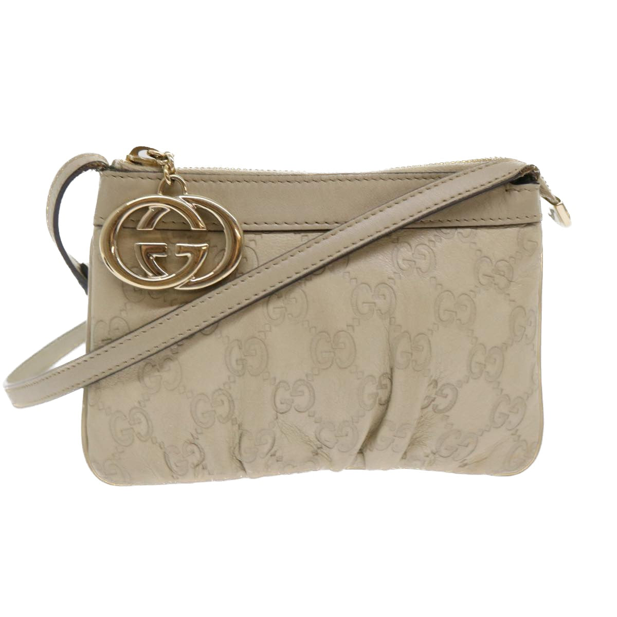 GUCCI GG Canvas Shoulder Bag White 212216 ki3158