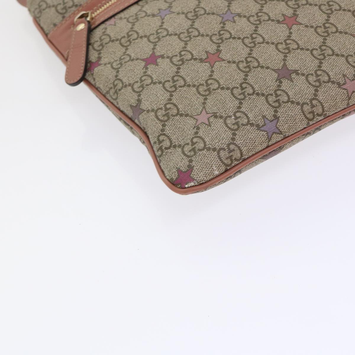 GUCCI GG Canvas Shoulder Bag PVC Leather Beige Pink 295257 ki3160