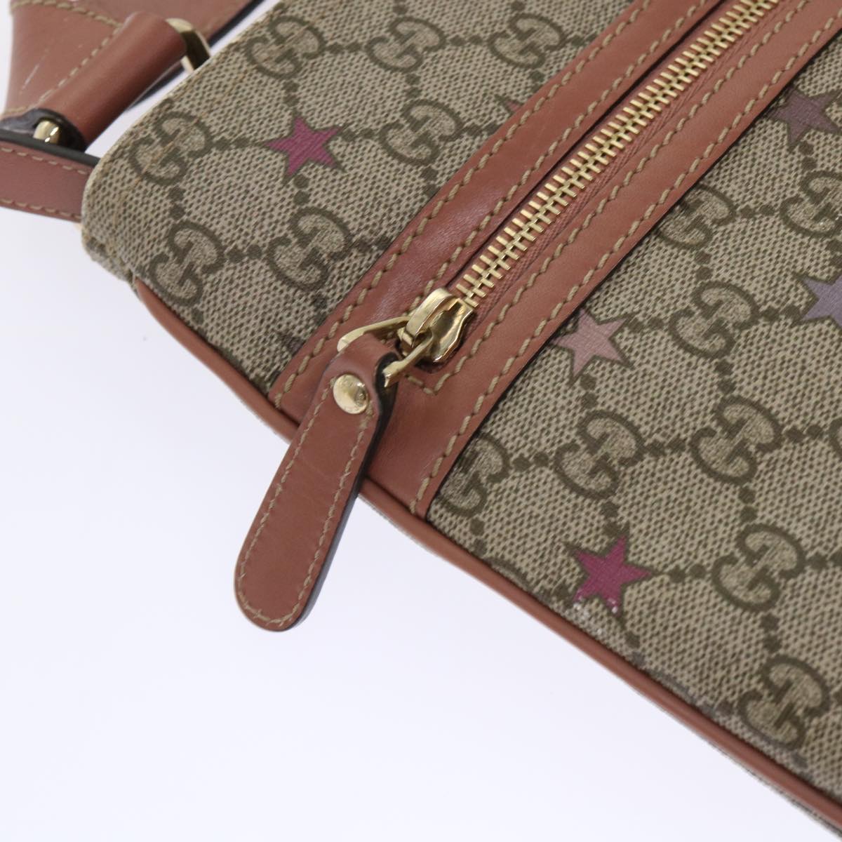 GUCCI GG Canvas Shoulder Bag PVC Leather Beige Pink 295257 ki3160
