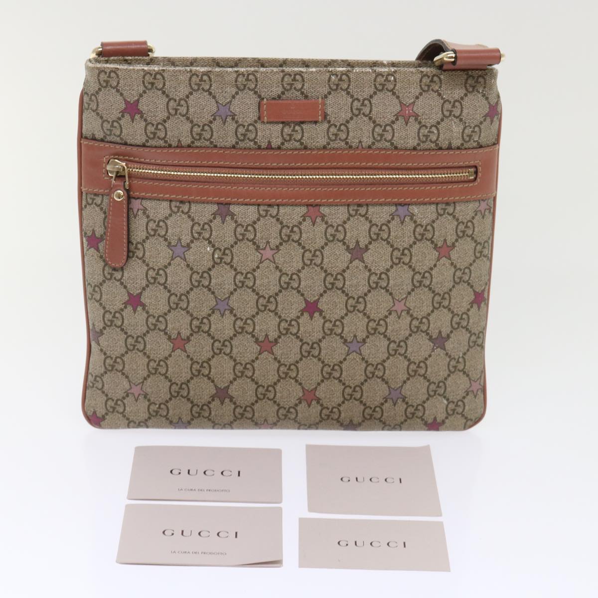 GUCCI GG Canvas Shoulder Bag PVC Leather Beige Pink 295257 ki3160