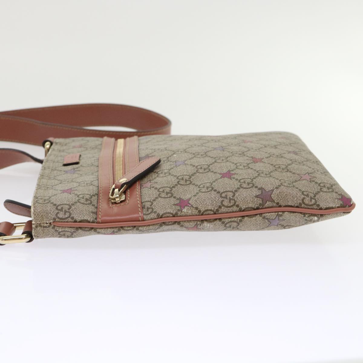 GUCCI GG Canvas Shoulder Bag PVC Leather Beige Pink 295257 ki3160