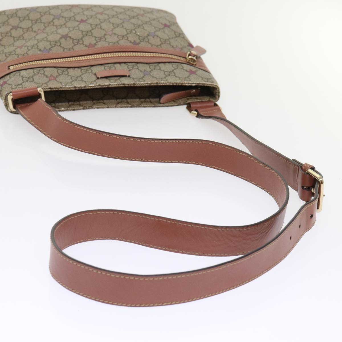 GUCCI GG Canvas Shoulder Bag PVC Leather Beige Pink 295257 ki3160