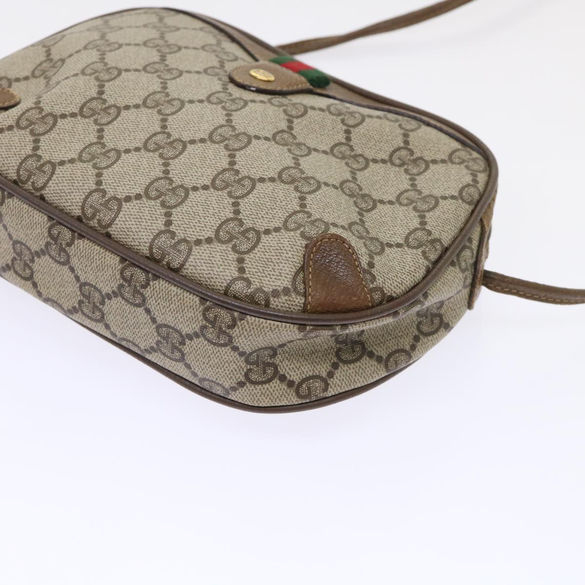 GUCCI GG Canvas Web Sherry Line Shoulder Bag Beige Red 89.02.066 ki3177