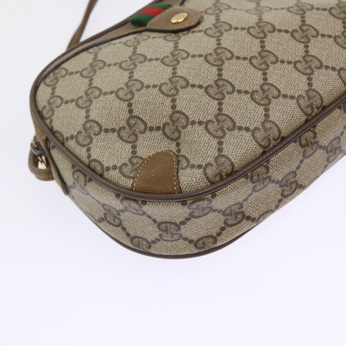 GUCCI GG Canvas Web Sherry Line Shoulder Bag Beige Red 89.02.066 ki3177