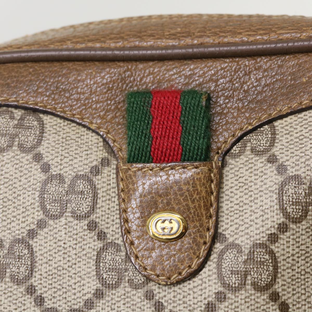 GUCCI GG Canvas Web Sherry Line Shoulder Bag Beige Red 89.02.066 ki3177