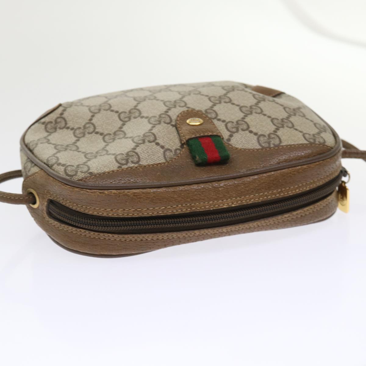 GUCCI GG Canvas Web Sherry Line Shoulder Bag Beige Red 89.02.066 ki3177